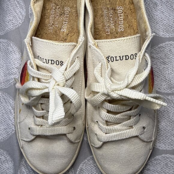 Soludos x Lockhart Embroidery Embroidered Sun Rainbow Sneaker Sz 7 - Picture 4 of 16